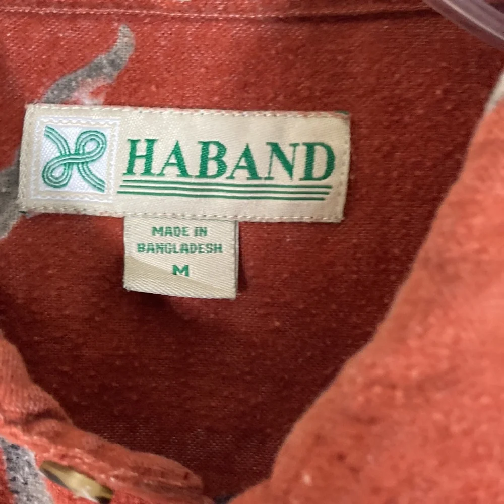 Haband Men Warm Flannel One Button Pocket Comfortable Fit Shirt Size M